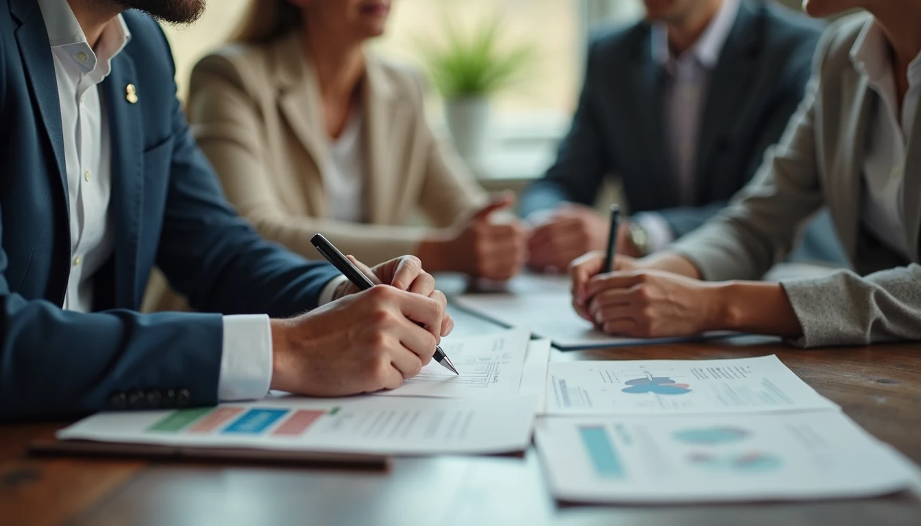 Close-up view of a team collaborating on brand strategy