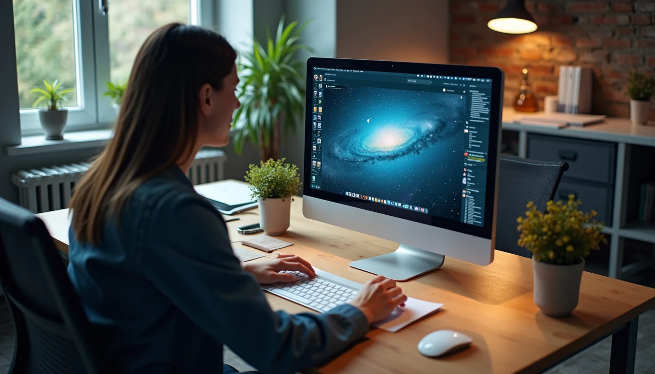 High angle view of a digital marketing campaign workspace