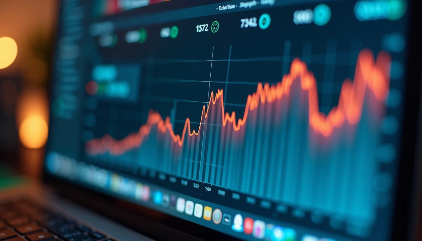 Close-up view of a sales dashboard showing performance metrics on a computer screen